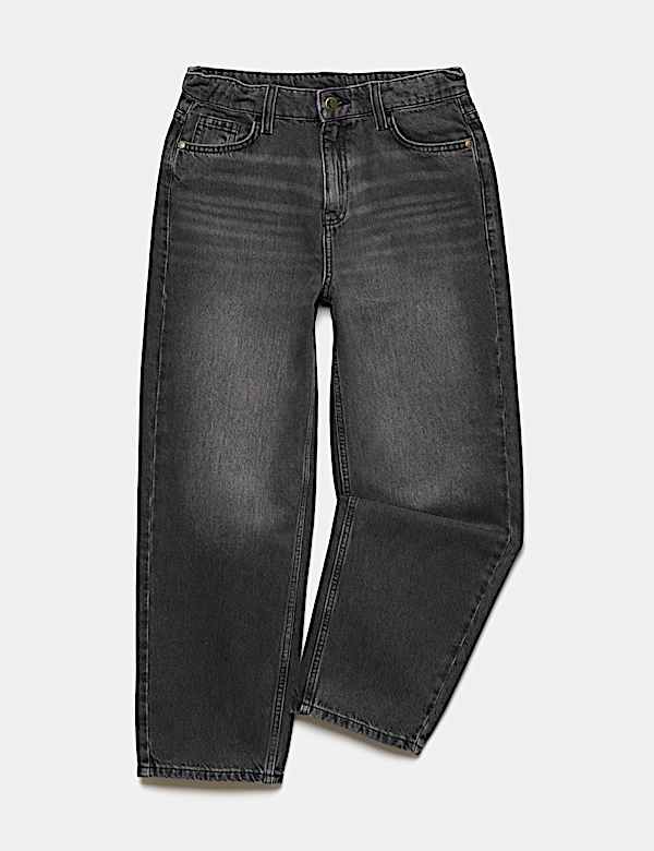 Pure Cotton Barrel Leg Jeans (6-16 Yrs) - CZ