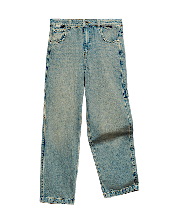 Pure Cotton Baggy Carpenter Jeans (6-16 Yrs)