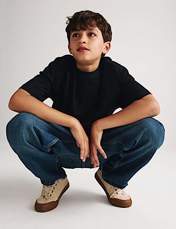 Pure Cotton Baggy Carpenter Jeans (6-16 Yrs) - UA