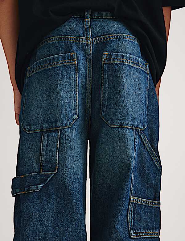 Pure Cotton Baggy Carpenter Jeans (6-16 Yrs) - UA