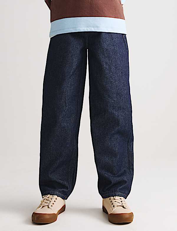 Relaxed Baggy Pure Cotton Jeans (6-16 Yrs)