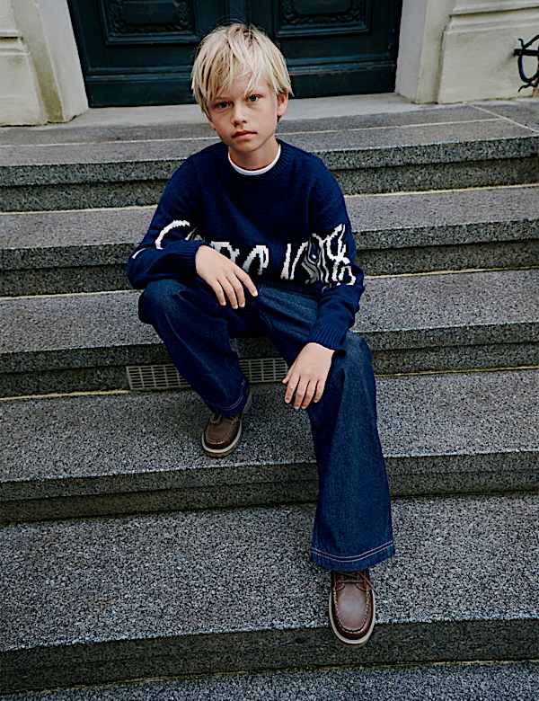 Relaxed Baggy Pure Cotton Jeans (6-16 Yrs)