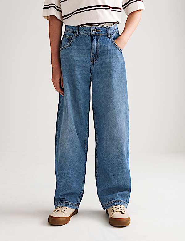 Relaxed Baggy Pure Cotton Jeans (6-16 Yrs) - JP