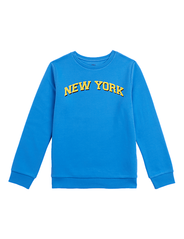 Cotton Rich New York Slogan Sweatshirt