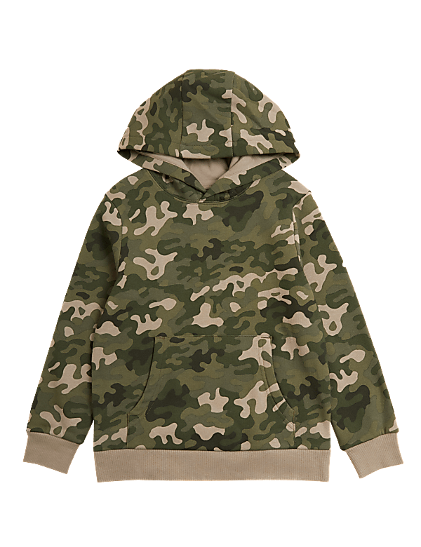 Cotton Rich Camouflage Hoodie