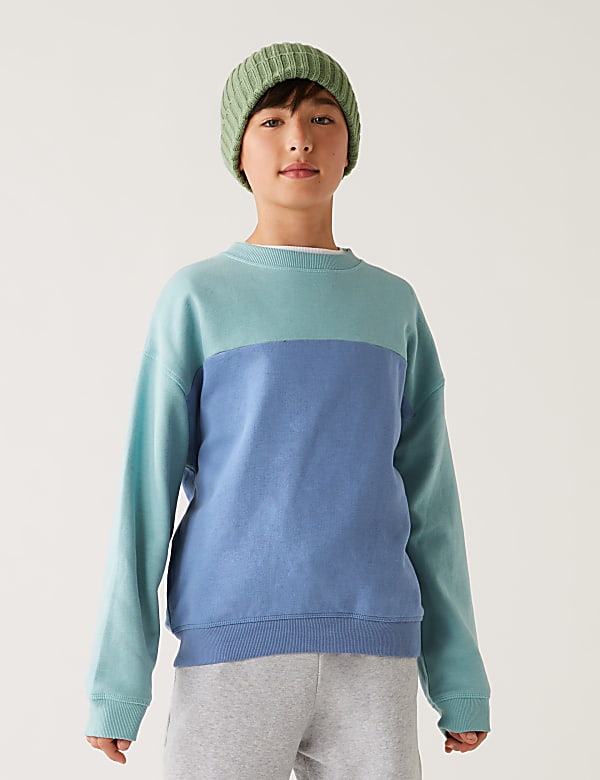 Cotton Rich Colour Block Sweatshirt