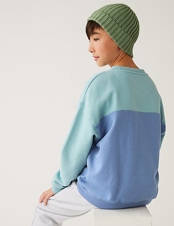 Cotton Rich Colour Block Sweatshirt
