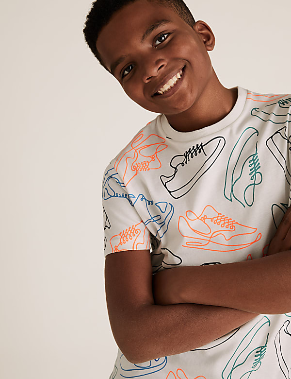 Cotton Trainer Print T-Shirt (6-16 Yrs)