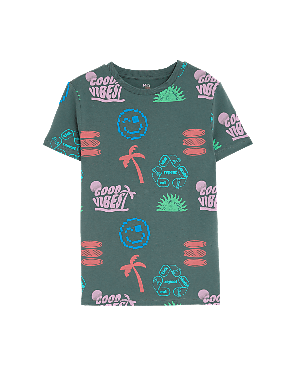 Pure Cotton Patterned T-Shirt