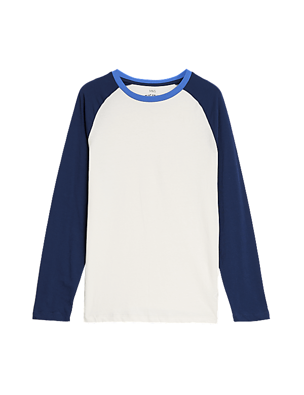 Pure Cotton Colorblocked Round Neck Top