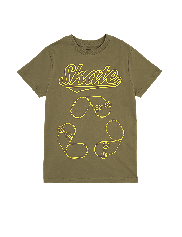 Cotton Skate Slogan T-Shirt (6-16 Yrs)