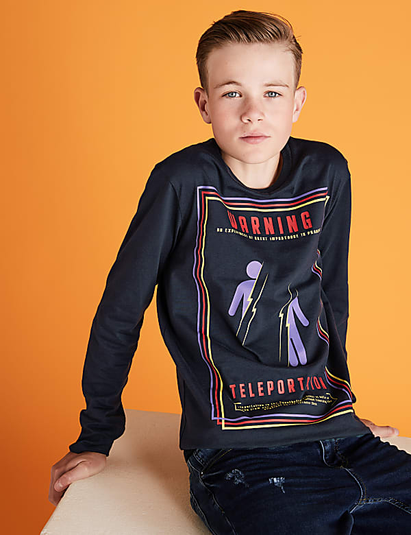 Pure Cotton Teleportation Graphic Top (6-16 Yrs)