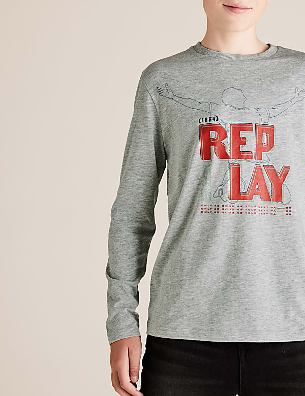 Cotton Long Sleeved Replay Top (6-16 Yrs)