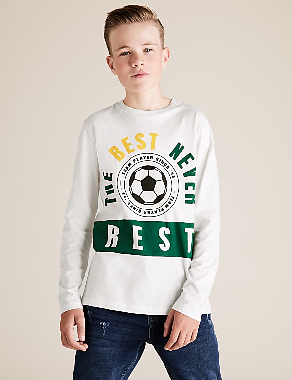 Pure Cotton Best Never Rest Slogan Top (6-16 Yrs)