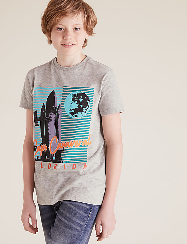 Cotton Space Print T-Shirt