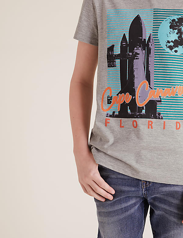 Cotton Space Print T-Shirt