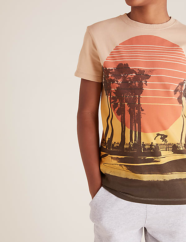 Pure Cotton Skater Print T-Shirt