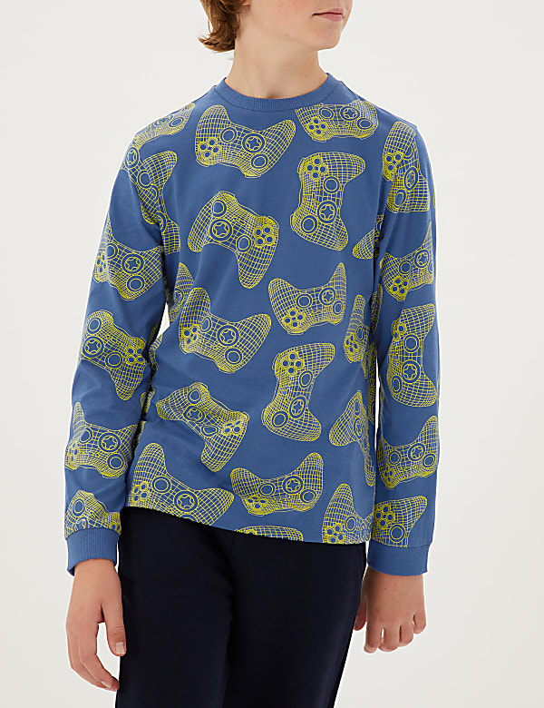 Pure Cotton Gaming Print Top (6-16 Yrs)