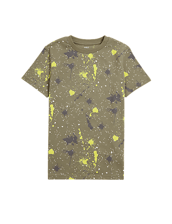 Pure Cotton Paint Splatter T-Shirt (6 - 16 Yrs)