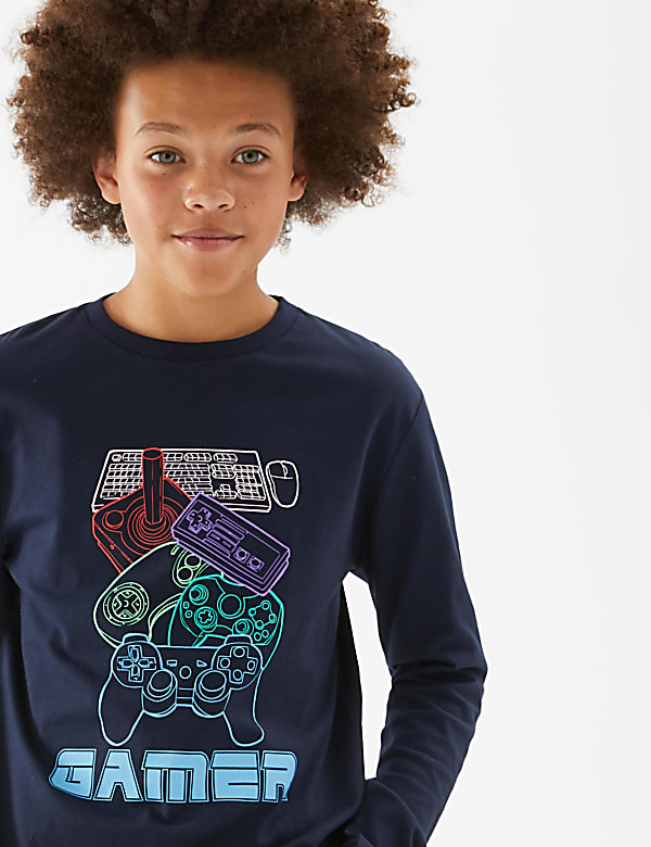 Pure Cotton Gamer Slogan Top (6-16 Yrs)