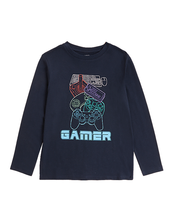 Pure Cotton Gamer Slogan Top (6-16 Yrs)