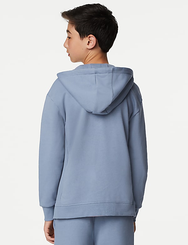 Cotton Rich Plain Zip Hoodie (6-16 Yrs)