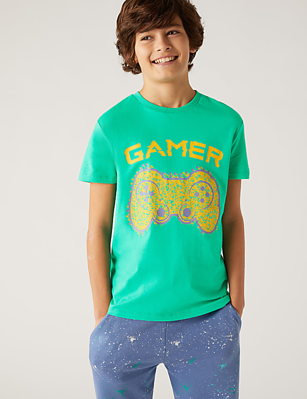 Pure Cotton Gamer Graphic T-Shirt