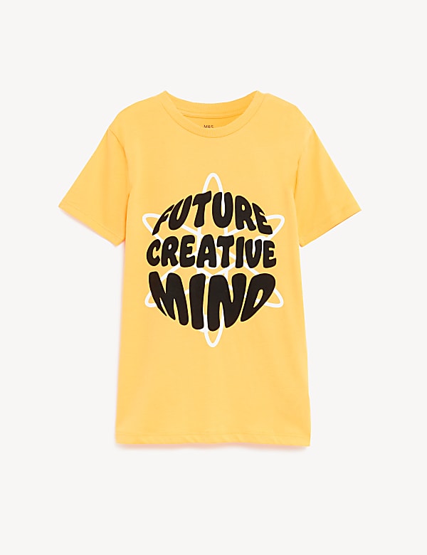 Pure Cotton Slogan T-Shirt