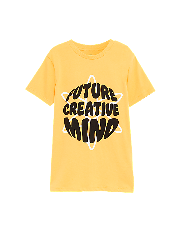 Pure Cotton Slogan T-Shirt