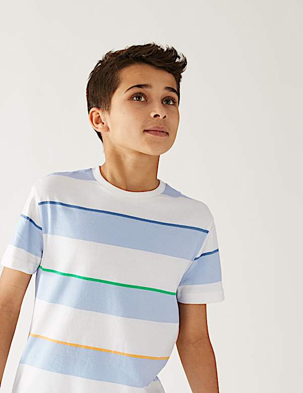 Pure Cotton Striped T-Shirt