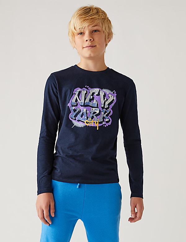 Pure Cotton New York Slogan Top