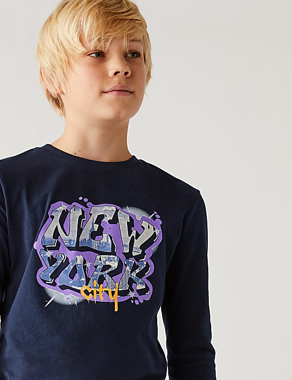 Pure Cotton New York Slogan Top