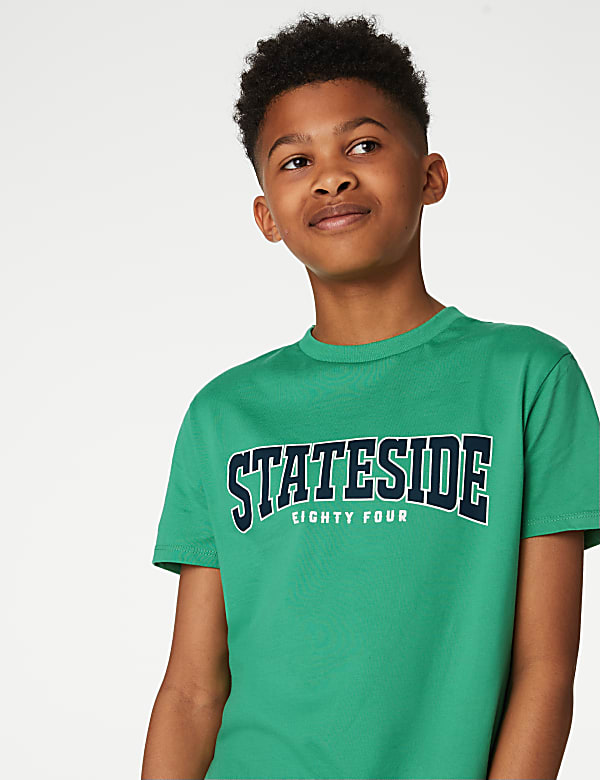 Pure Cotton Stateside Slogan T-Shirt