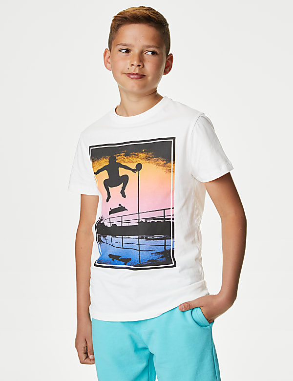 Pure Cotton Skate Print T-Shirt (6-16 Yrs)