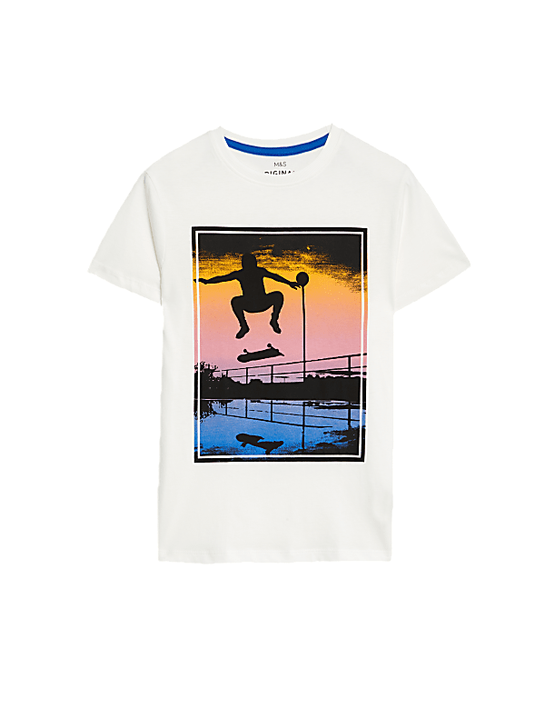Pure Cotton Skate Print T-Shirt (6-16 Yrs)