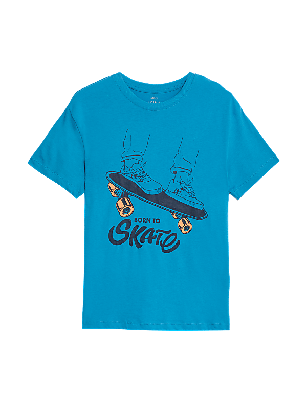 Pure Cotton Born To Skate T-Shirt (6-16 Yrs)