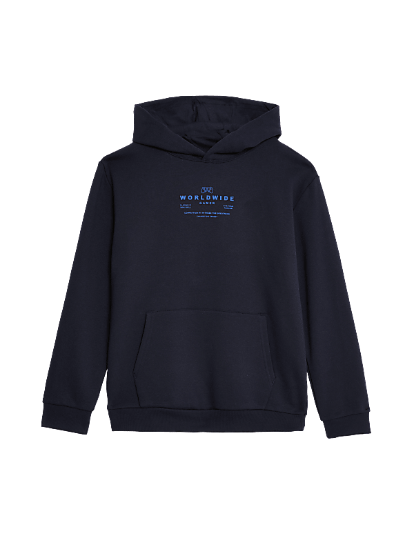Cotton Rich Gaming Slogan Hoodie (6-16 Yrs)