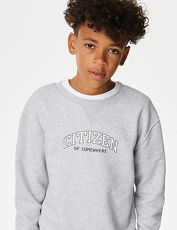 Cotton Rich Slogan Sweatshirt (6-16 Yrs)