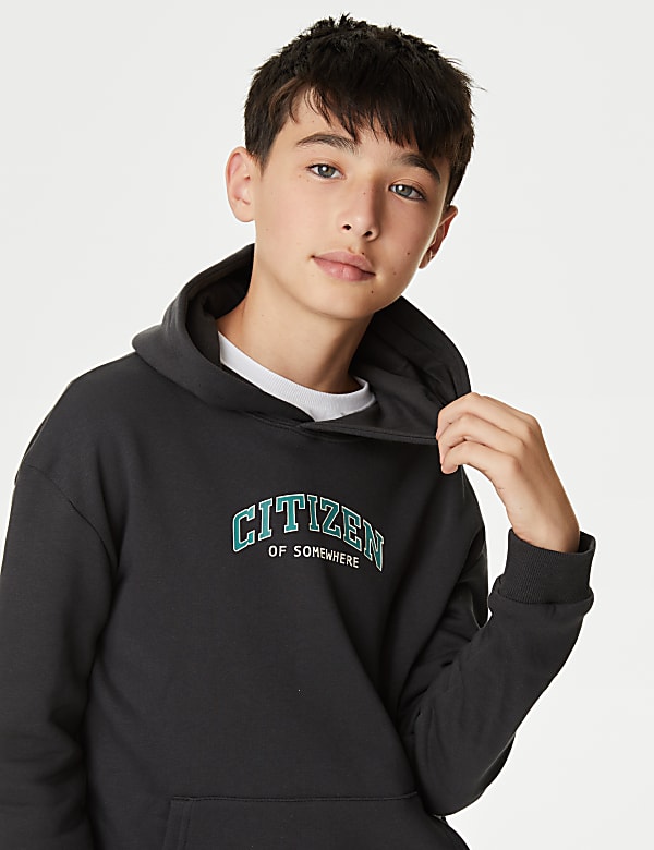 Cotton Rich Slogan Hoodie (6-16 Yrs)