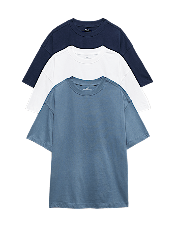 3 Pack Pure Cotton T-Shirts (6-16 Yrs)