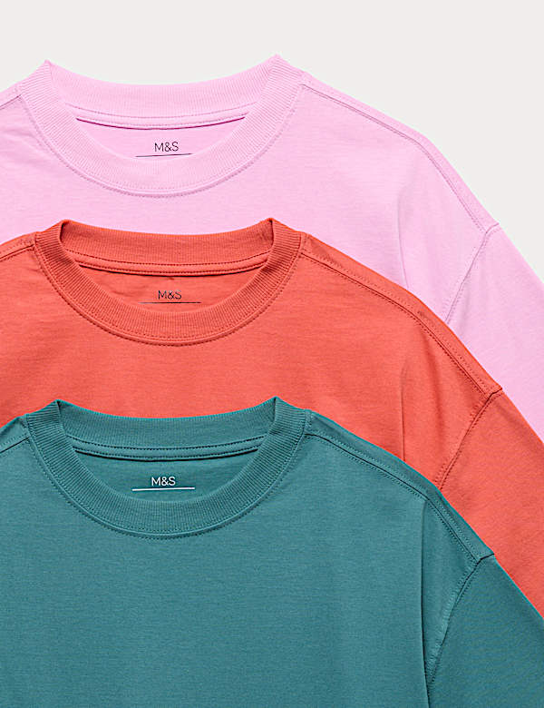 3 Pack Pure Cotton T-Shirts (6-16 Yrs)