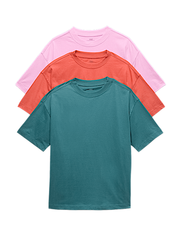 3 Pack Pure Cotton T-Shirts (6-16 Yrs)