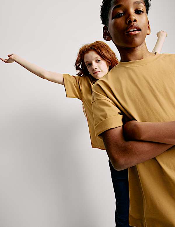 Pure Cotton Plain T-Shirt (2-16 Yrs)