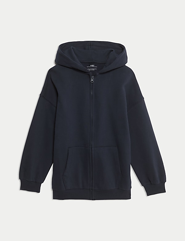 Sweat en coton uni à capuche (du 6 au 16&nbsp;ans) - LU