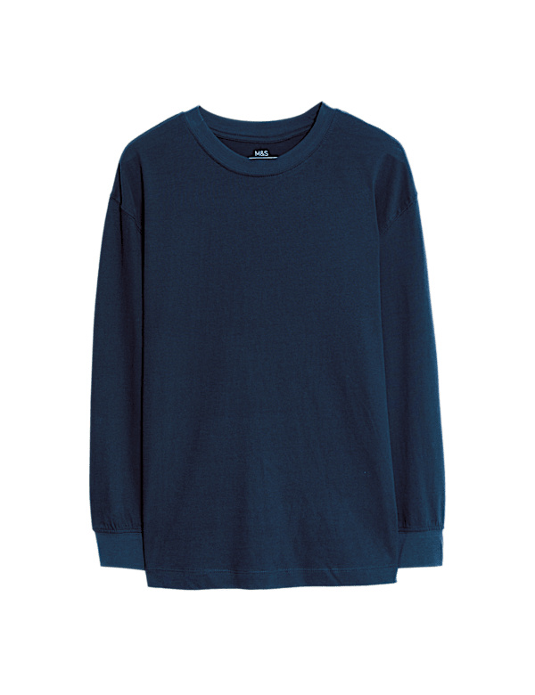 Pure Cotton Plain Long Sleeve Top (6-16 Yrs)