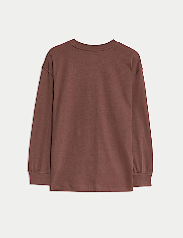 Pure Cotton Plain Long Sleeve Top (6-16 Yrs)