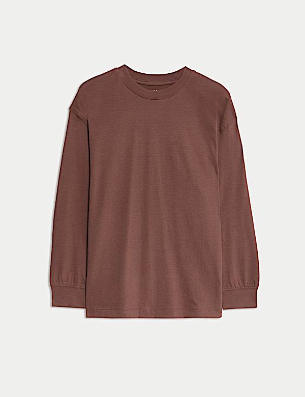 Pure Cotton Plain Long Sleeve Top (6-16 Yrs)