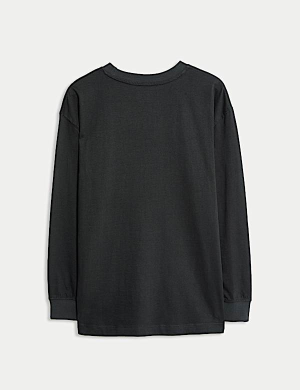 Pure Cotton Plain Long Sleeve Top (6-16 Yrs)