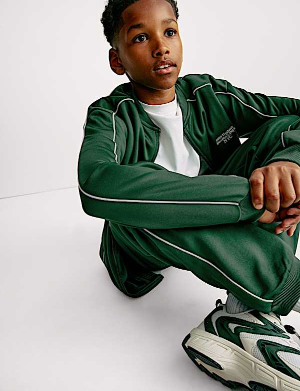 סווטשירט טריקו עם רוכסן וכיתוב (6‏-16 שנים) - IL