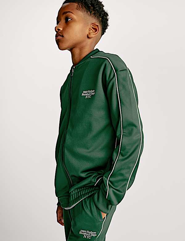 סווטשירט טריקו עם רוכסן וכיתוב (6‏-16 שנים) - IL